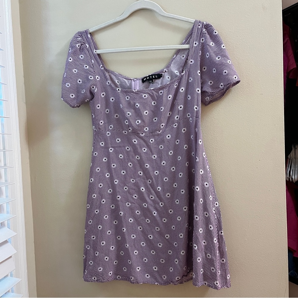 UO Motel Thalia Square Neck Mini Dress